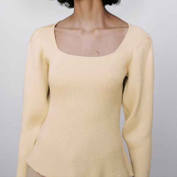 Zara Tops Zara Knit Peplum Top Butter Nwt Poshmark
